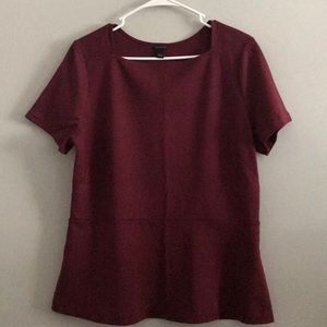 Wine  Peplum Top